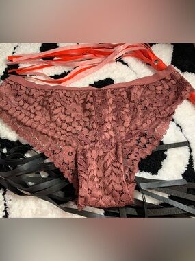 Marilyn Monroe Rosewood Floral Lace Bikini Panties